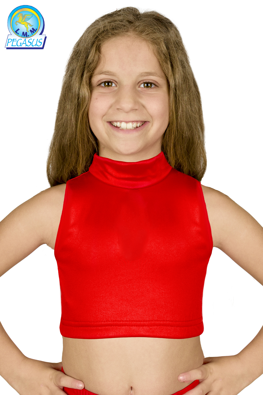 TOP LYCRA SCOLLO AMERICANO ROSSO DANZA BAMBINA